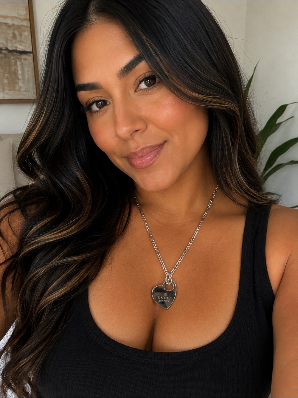 Authentic Gucci Silver Heart Pendant on Chain
